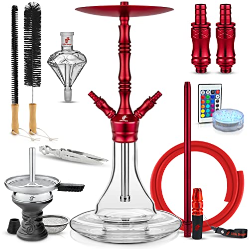 Little Dragon® Shisha Set Komplett - Shisha 2 Anschlüsse mit edlem Shisha Zubehör - Grandioser Durchzug und geniales…