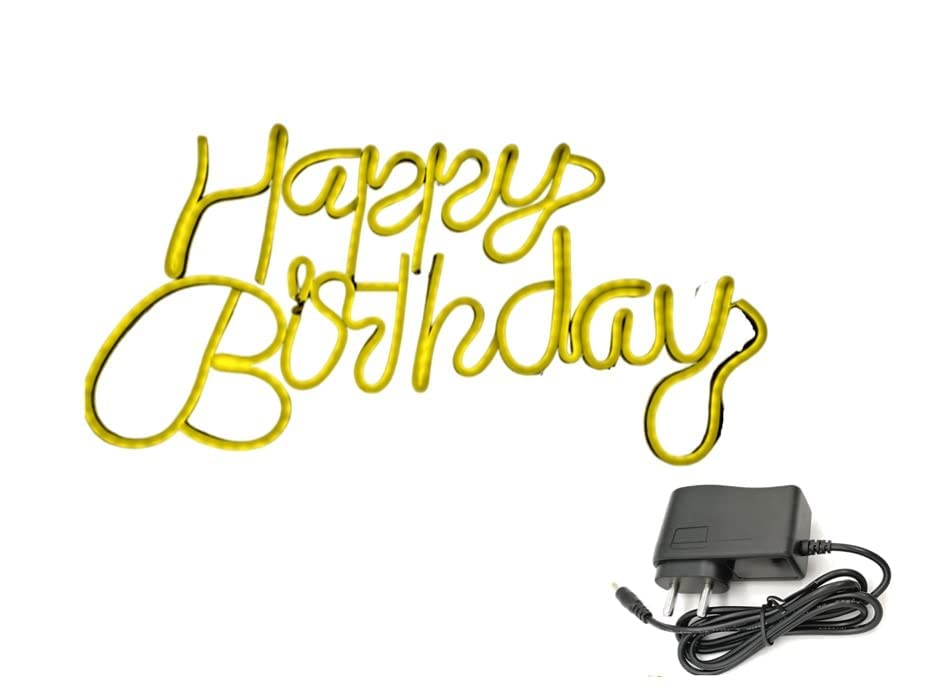 Image of Happy Birthday Neon Signs Light LED Neon Art Decorative Lights Wall Decor
