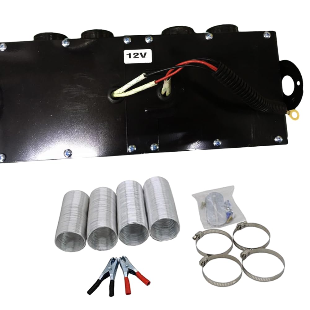 Riscaldatore per auto Riloer per camper portatile 12V 500W per auto invernale riscaldamento rapido e disappannamento sbrinamento 4 uscite d'aria compatibile con vari veicoli nero