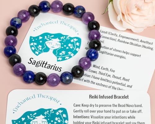 Reiki Infused Sagittarius Zodiac Bracelet, Energy Bracelet, Reiki Gift, Reiki jewelry, Gemstone bracelets, Crystal bracelets2