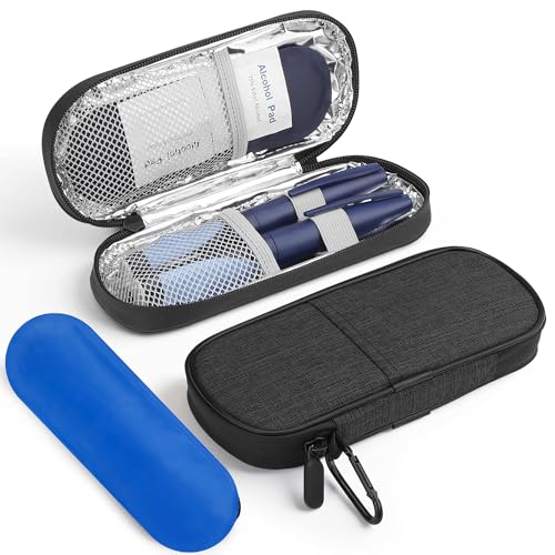 KOWVOWZ Insulin Cooler Travel Case Portable Diabetic Medication Insulated Cool Organizer Insulin Cooling Bag with 1 Reusable Ice Packs for The Daily Life and Trip