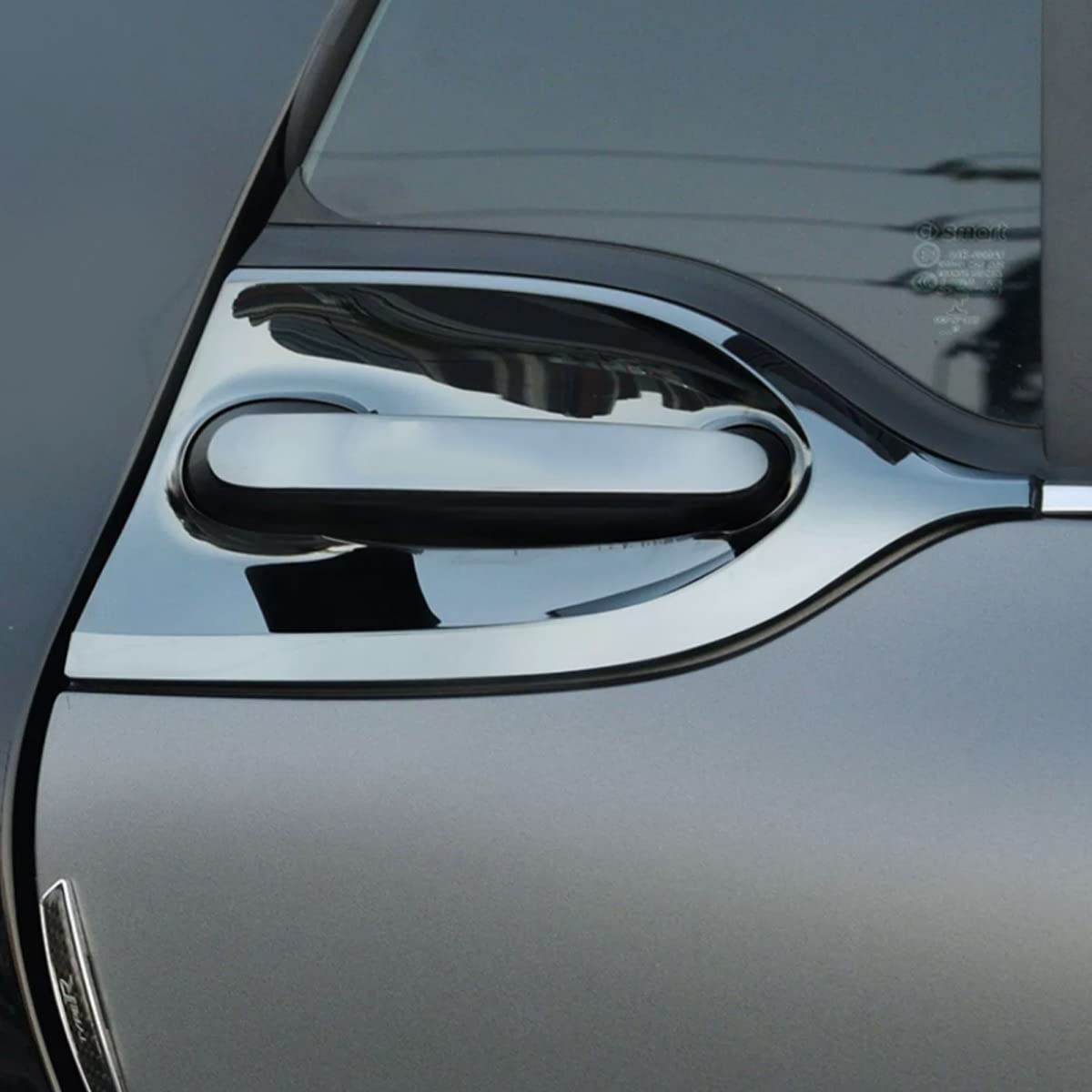 SHIFENG für Smart 453 Fortwo 2015 2016 2017 2018 2019 2020 304 Edelstahl Außentürgriffe Auto-Türgriff-Zubehör (Glänzend Schwarz)