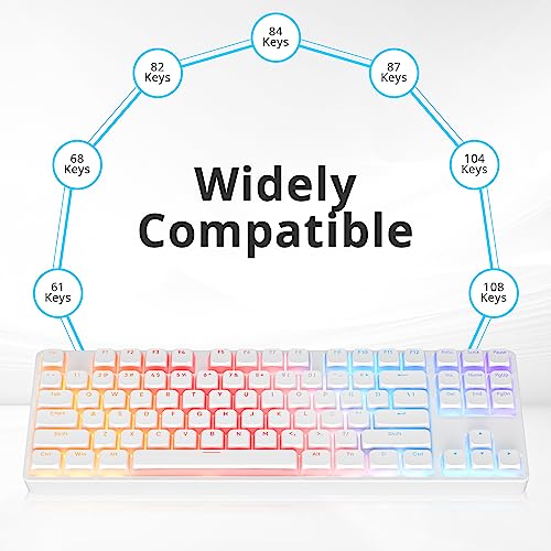Image of PBT Pudding Keycaps Set 117 Keys, Double Shot Translucent XDA Profile for ISO & ANSI Layout 61 /68 /84 /87 /104 Keys Mechanical Keyboard