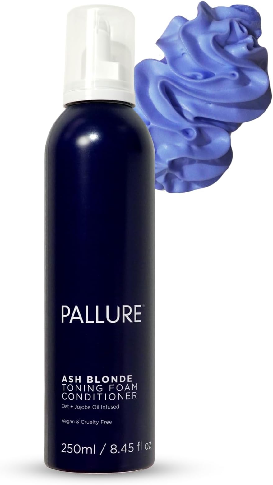 Ash Blonde Toning Foam Conditioner, Reduces Brassiness and Yellow Tones - For Silver Hair, Vegan and Cruelty Free, 250 ml