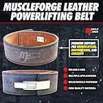 Leder Powerlifting Gürtel mit Stahlschnalle - Gewichthebergürtel für Powerlifting, Weightlifting Belt for Bodybuilding, Krafttraining, Größe S/M/L – Bild 2