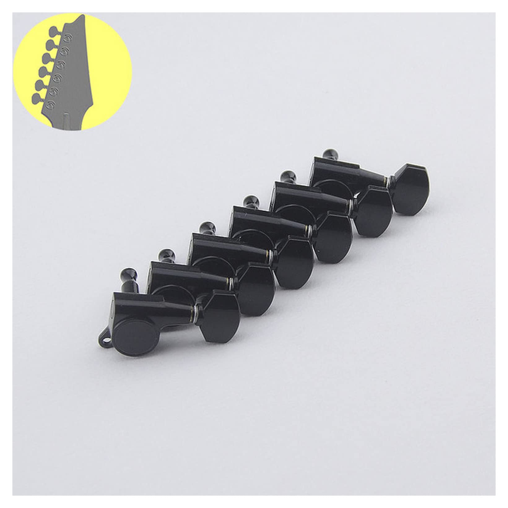 Tuner gitarowy 1 zestaw 6/7/8 strun Oryginalne oryginalne głowice gitarowe Tunery do gitary elektrycznej (rozmiar: BK R6)