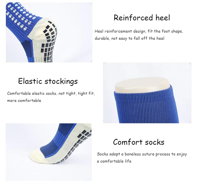 DAISHA 1/3 Pair Anti Slip Ankle Grips Athletic Socks with Silicone Pads for Soccer,Football,Basketball,Hockey,Yoga.2