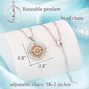 Shonyin graduation gifts for her 2025 rotate compass necklace for women sobriety gifts for students granddaughter daughter best friends coworker  urban country home decor