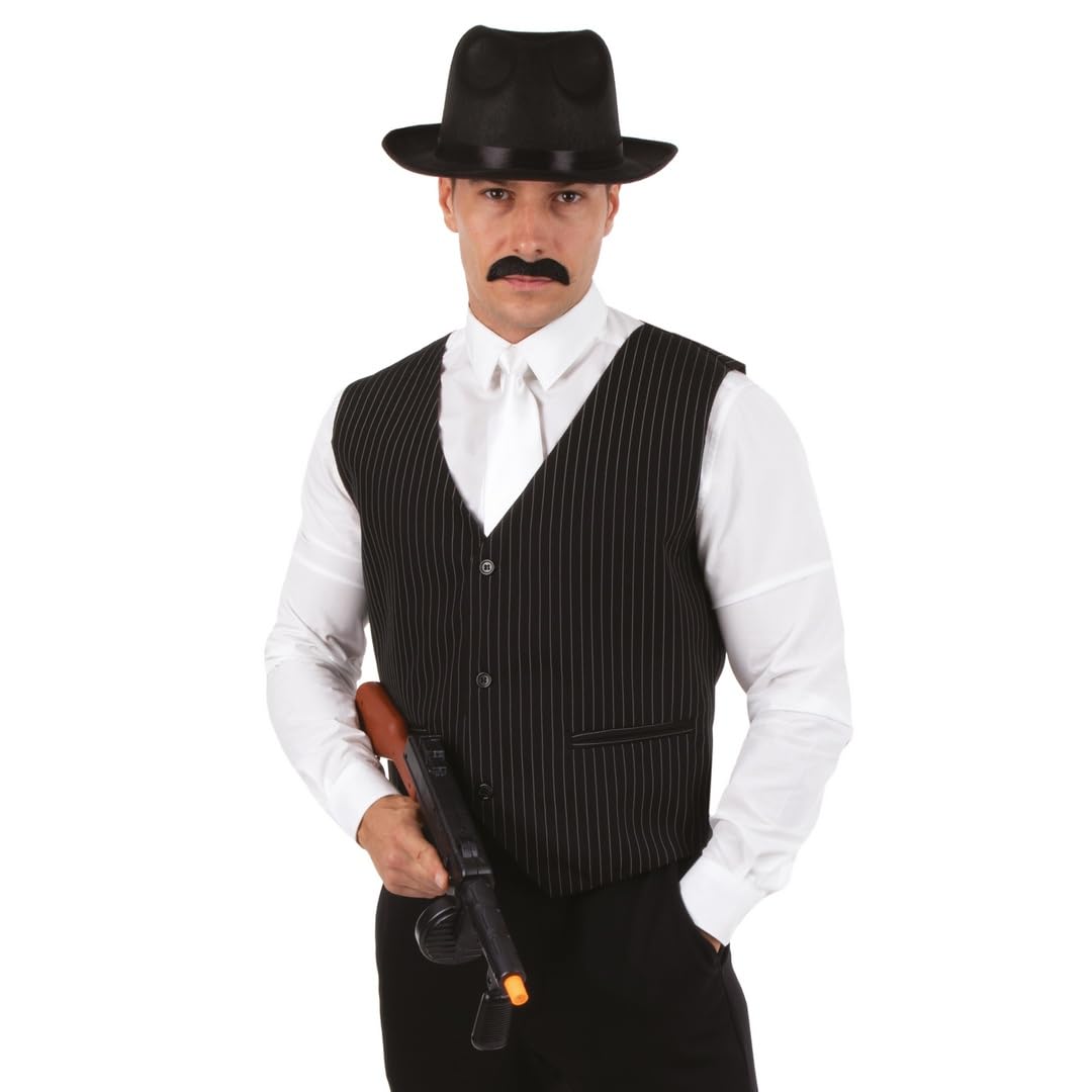 P'TIT CLOWN - Mitraillette Factice en Plastique - Accessoire Déguisement Braqueur, Gangster - Idéale pour Carnaval, Halloween, Cosplay, Fêtes Costumées (Mitraillette de Gangster - 50 cm)