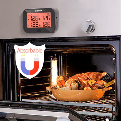 Digital Bluetooth Bbq Grill Meat Thermometer With 4 Probes, Instant-Read Meat Thermometer For Grilling, Temp Alarm Function, Food Thermometer For Kitchen, Beef, Candy, Cheese Making, Turkey, Oven #TOP6