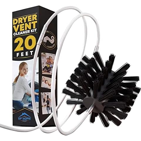 Dryer Vent Cleaner Kit -(20-Feet) Innovative Lint Remover Reusable Strong Nylon| Flexible Lint Brush with Drill Attachment for Faster Cleaning NO-Risk 100-DAY Warranty Cover