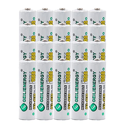 BAOBIAN AA 1000mAh 1.2V Ni-CD Rechargeable Batteries for Outdoor Solar Lights, Garden Lights, Remotes, Mice (20 PCS)