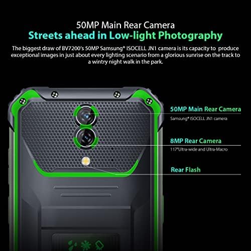 Blackview BV7200 Rugged Smartphone, 50MP Dual Camera, Helio G85 6GB+128GB, IP68 Waterproof Android 12 Outdoor Mobile Phone, 6.1'' HD+ Display, Box Speaker, Glove Mode, 5180mAh Battery, GPS NFC Black