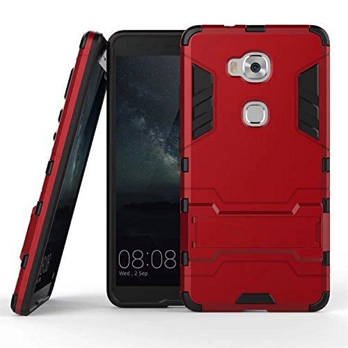 Honor 5X Case,Lantier [Heavy Duty] [Shock-Absorption] [Kickstand Feature] Hybrid Dual Layer Armor Defender Full Body Protective Case Cover for Huawei Honor 5X Red