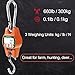 TOPWEIGH Mini Crane Scale, Cast Aluminum Case, Digital Hanging Scale with Hooks, 600lb / 300kg, Large Backlight Display, Storage Case, Hanging Scales for Farm Hunting Deer, Hold Reading Function