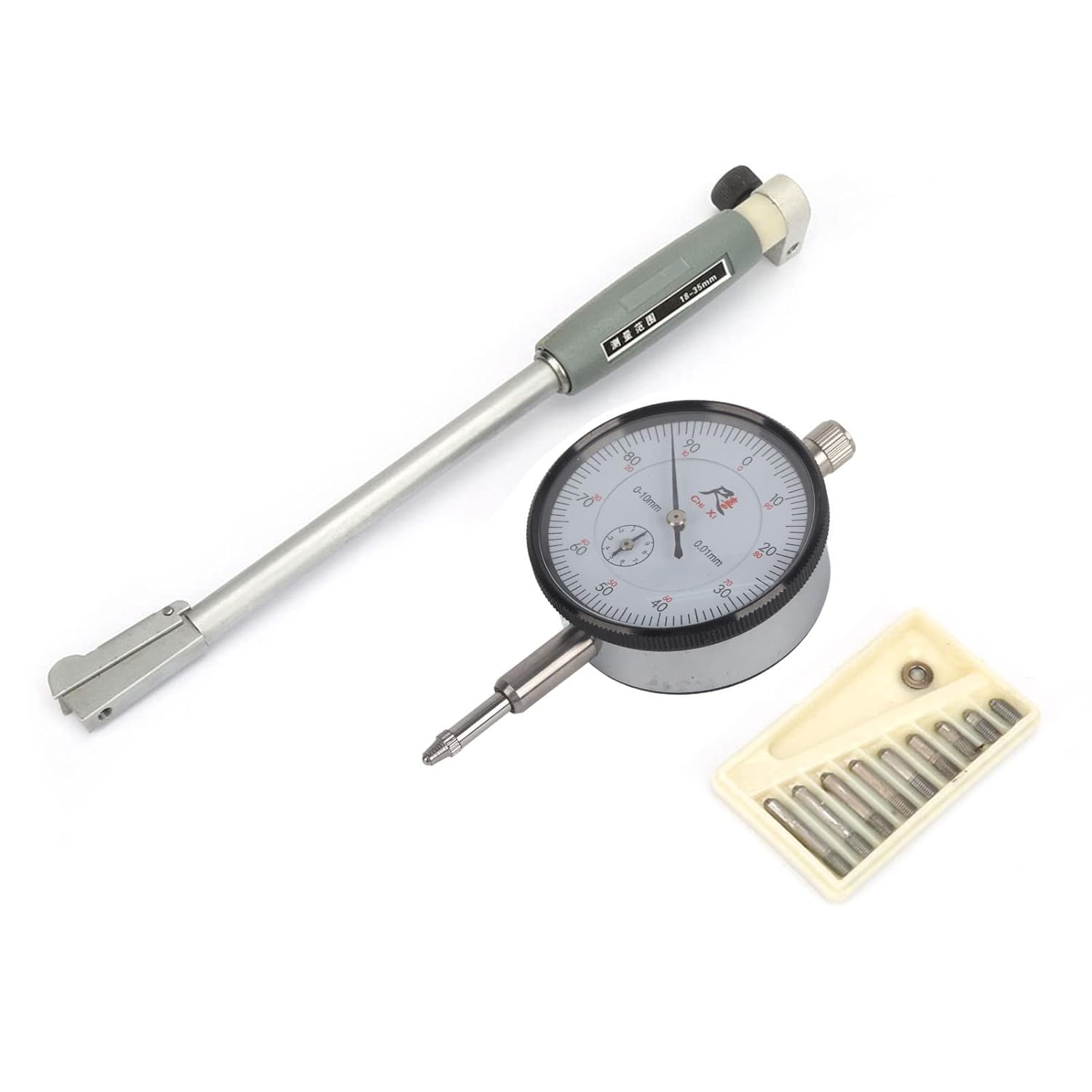 Bore Dial Gauge, Hole Diameter Dial Indicator Inner Diameter Scale 18-35mm 0.01mm Accuracy Engine Cylinder Measuring Tools for Industrial Equipment