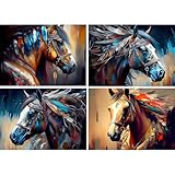 【Pferde Diamond Painting Set】Die am besten geeigneten Diamanten sind nach dem Bild kombiniert, so dass die gesamte Malerei mehr dreidimensional und lebendig, alle glänzenden Diamanten Kits werden nicht verblassen und glänzen im Licht.