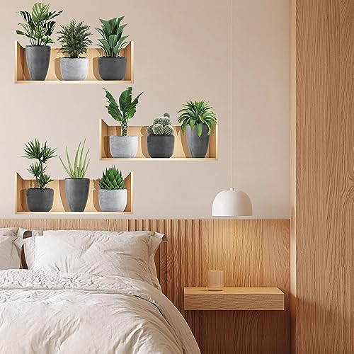 Adesivi Murali Piante 3D,3 pz Adesivi Murali