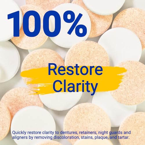 Image of MySmile Retainer Cleaner with 120 Denture Cleaning Tablets, Quickly Remove Odors, Discoloration Stains & Plaque from Aligner, Mouth Guard, Night Guard and More Dental Appliances (Orange Flavor)
