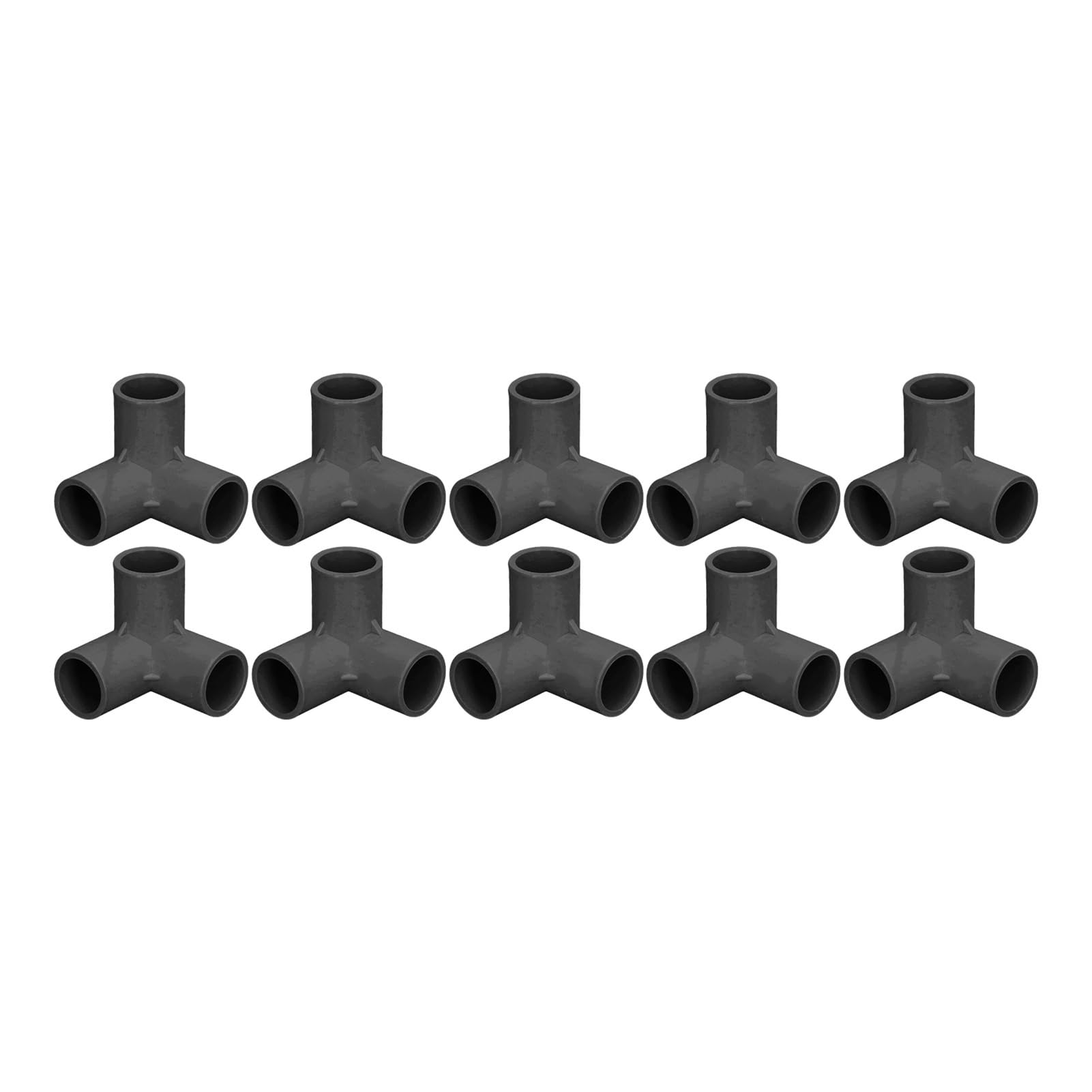 10pcs 3 Way Pipe Fittings PVC Plastic Tee Fitting Elbow Corner Connector 25mm Inner Diameter(Black)