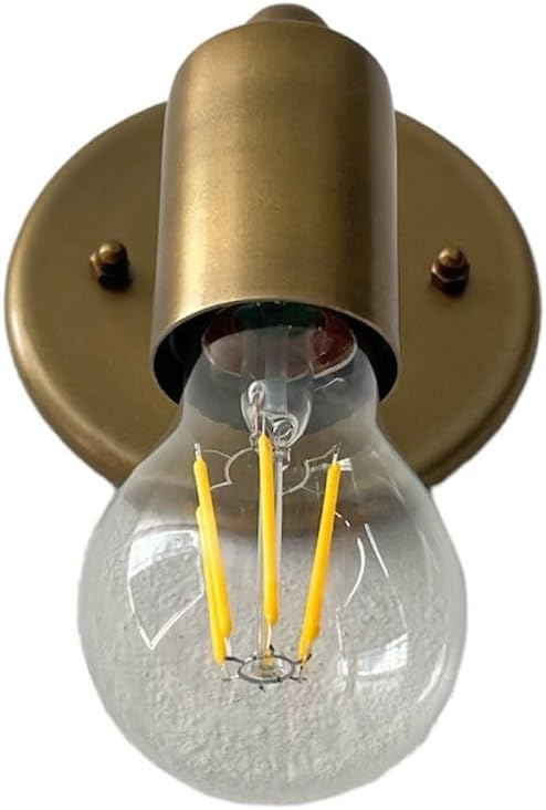 Brass Wall Sconce Light - Antique Metal - Mid Century Industrial Wall Lamp - Handmade Home Decor Lighting Fixture