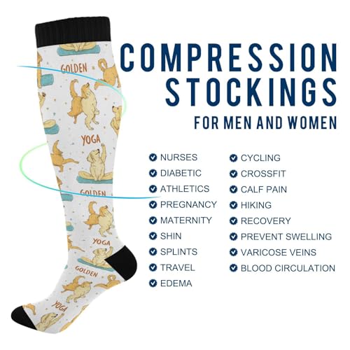 Image of Wusikd Blue Yellow Monster Trucks Compression Socks for Women and Men Circulation Long Socks for Athletic Running 1