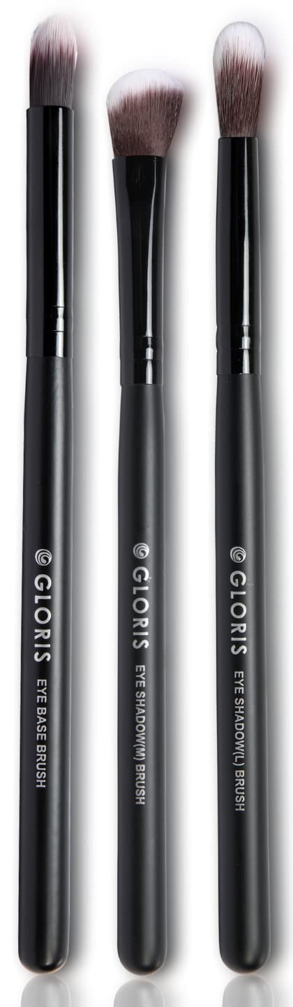 Doris Brown Eye Shadow Medium, Eye Shadow Large & Eye Base Brush Complete Eye Makeup Brush Set (Lmb)