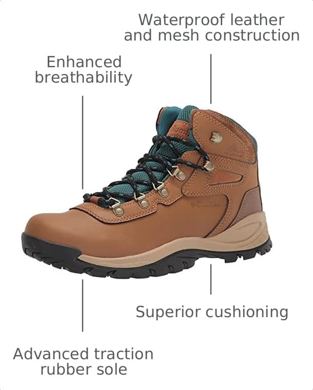 Image of Columbia Women's Newton Ridge Plus Hiking Shoe, Elk, River Blue, 10.5 Wide