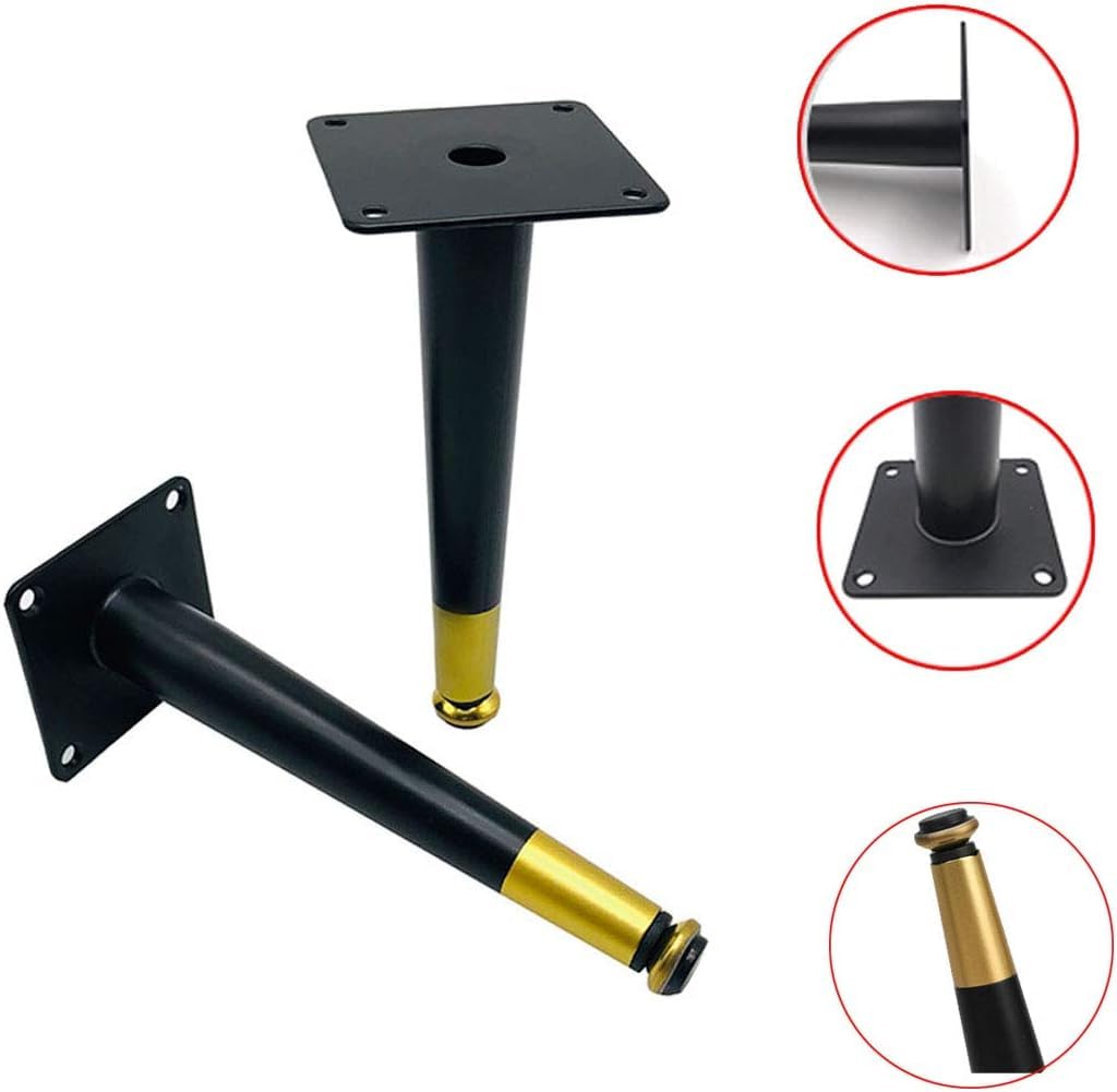 Regulowane metalowe nogi meblowe, zestaw 4 sztuk, żelazne nogi zastępcze do stołów i sof, wysokość 10,5-72,5 cm, nachylenie 30 cm, ukośne 17,5 cm, zwiększają stabilność i styl