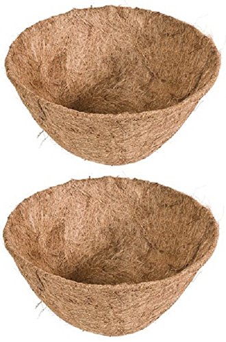 Panacea Products 88593 16" Round Pre-Formed Coco Fiber Hanging Basket Liner - Quantity 2