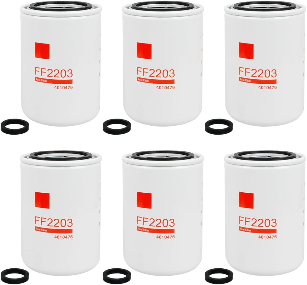 6PCS FF2203 Fuel Filter Fits for KENWORTH TRUCK WITH CUMMINS ISX Replace for P552203 86691 LFF2203 FFR82203 P10272
