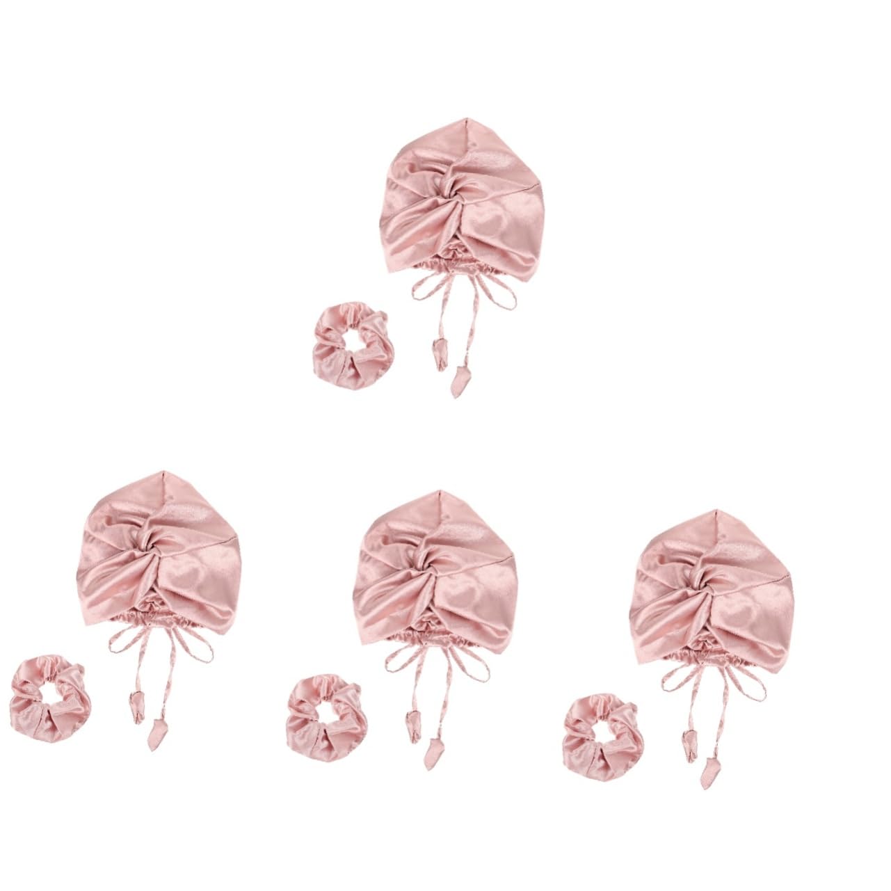 4juegos Bonnet Para Mujeres Con Diseño Twisted Gorro De De Satén Para El Cabello Rizado Diadema Color Champán