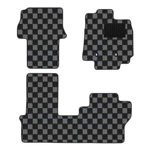 Aviles ダイハツ 新型 タント LA650S LA660S フロアマット【16色から選択】(後期ロングスライド無,10:BIGチェック × グレー)