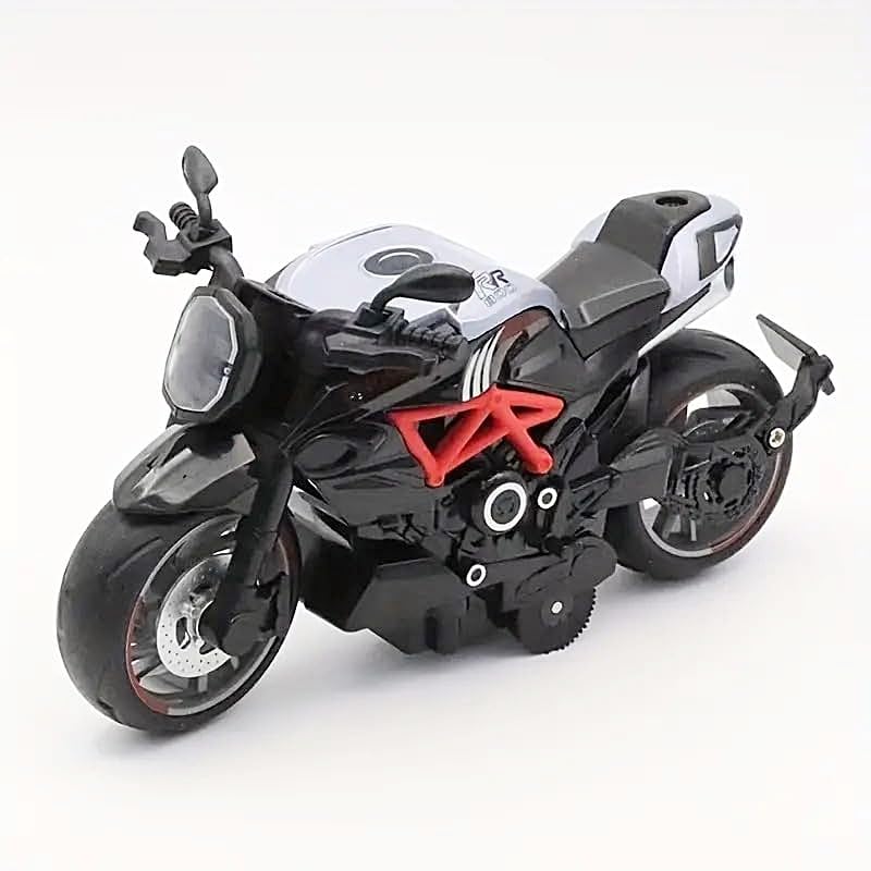 Amitasha 1:14 Scale Die-Cast Sports Bike Toy, Premium Alloy Body Motorcycle Model with Pull Back Action, Moving Handle, Realistic Miniature Motorbike for Kids & Collectors