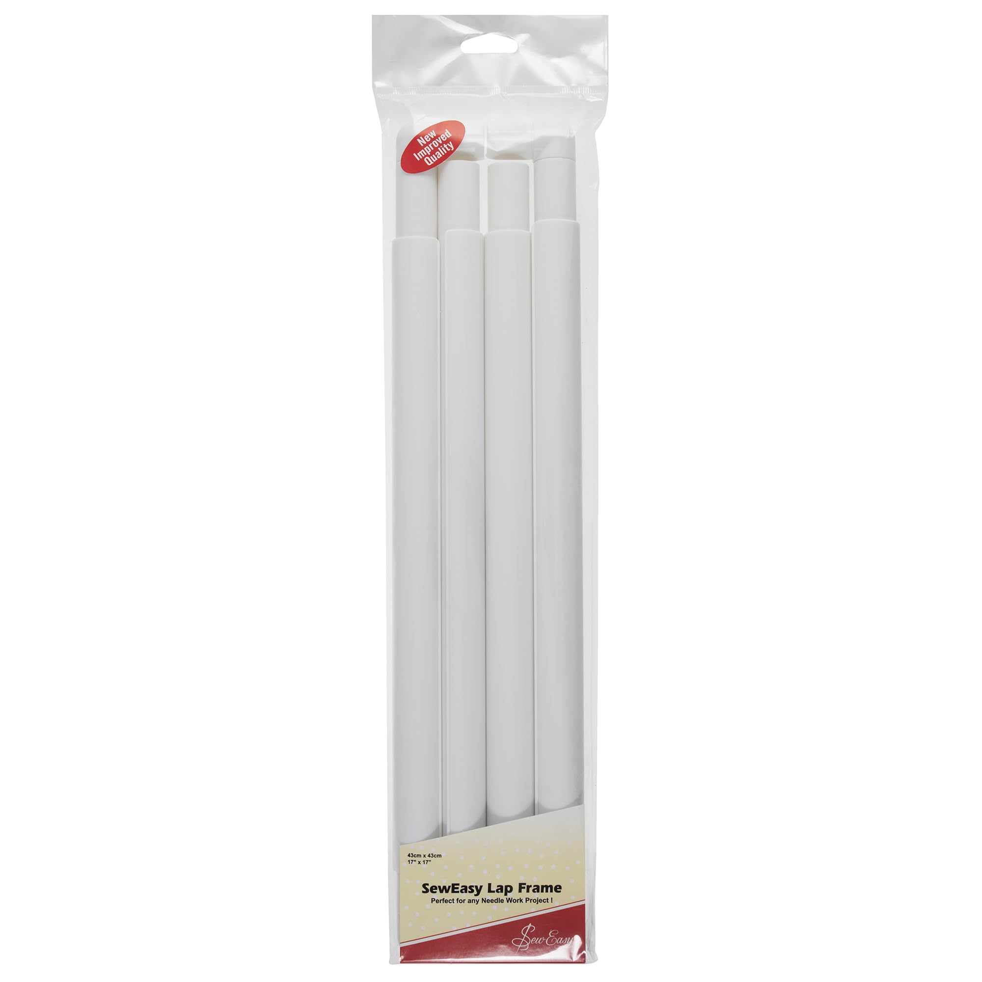 Sew Easy White Quilters Lap Frame – Non Slip Plastic Holder For Embroidery Quilting Cross Stitch 43X43cm (17X17in)