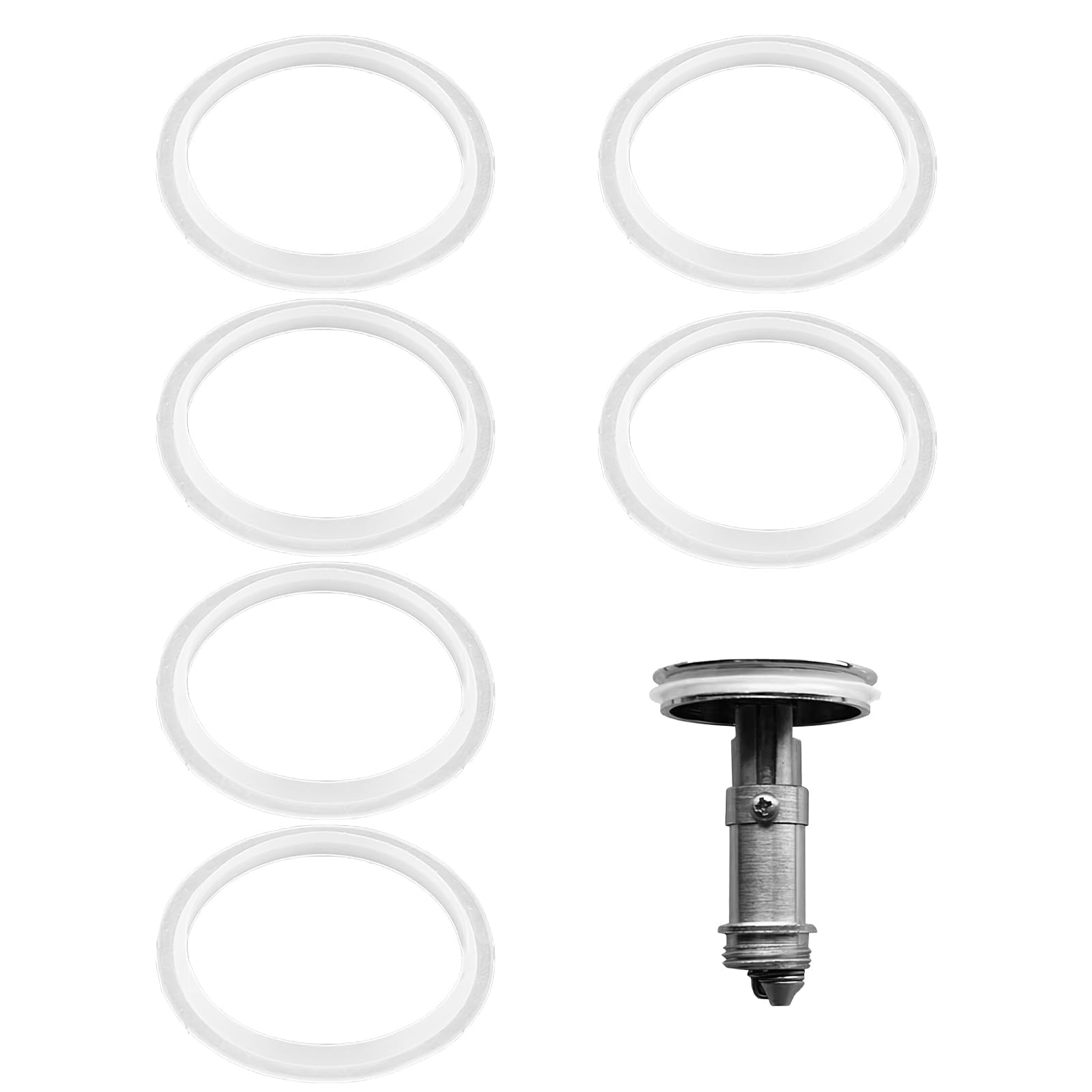 6-Pack 38mm Pop-Up Sink Plug Seals - Silicone O-Ring Gaskets For Bathroom & Kitchen Drains