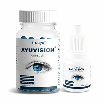 Ayuvision Combo Pack (Ayuvision Eye Drop with Ayuvision Capsules) for Internal and External Eye Care | For Complete Eye Care