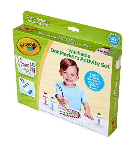 Crayola Washable Dot Markers Activity Set, 30 Toddler Coloring Pages & 4 Washable Markers, Dot Paints for Toddlers, Toddler Gifts, Ages 3+ by Crayola - Image 3