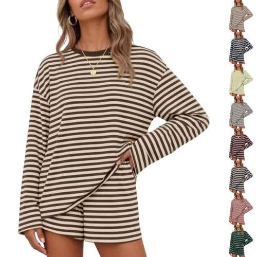 yakyamgi Womens Striped Lounge Sets 2 Piece Cute 2026 Outfits Matching Set - image 1