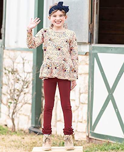 Image of RuffleButts Toddler Girl Merry & Bright Ruffle Leggings - Ankle Leggings