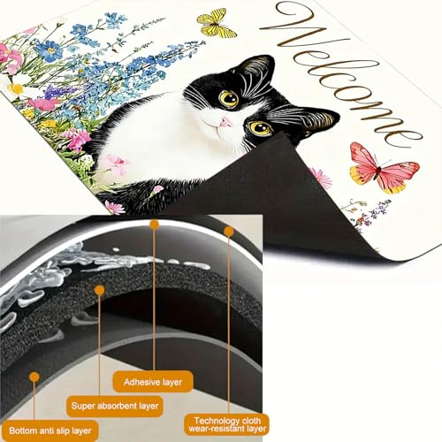 Image of HOMETITUTE Black Cat Stove Top Covers for Electric Stove 28x20 Inches Heat Resistant Spring Glass Cooktop Protector Pad Decorative Stovetop Cover Dish Drying Mats for Kitchen Coffee Bar Decor