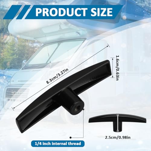 Image of 4 Pack Aluminum RV Dump Pull Handles for Black & Gray Tank 1.5 /2 /3 inch | Upgrade waste dump valve handle, fits 1.5 /2 /3 inch black & gray tank dump gates, for RV camper sewer tank, universal fit