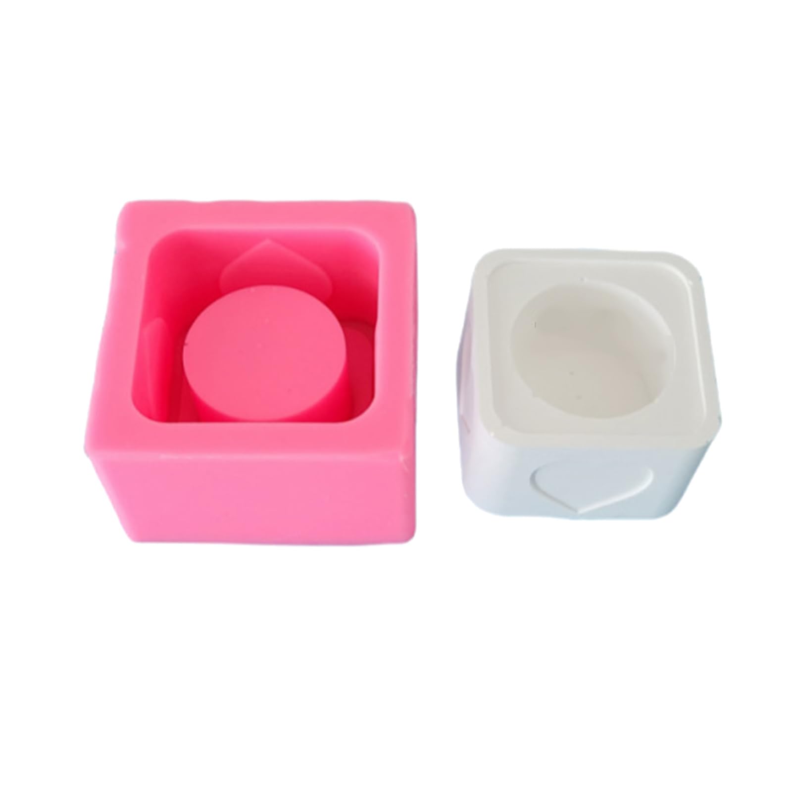 Kalttoy With Heart Candlesticks Silicone Molds Holder Resins Molds Concrete Castings Table Decorations Square with Heart Candlesticks Silicone Holder Resins