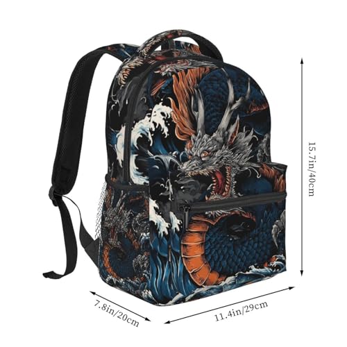 Cool Dragon Backpack for Men Women,Casual Travel Hiking Camping Backpacks Lightweight Bookbag2