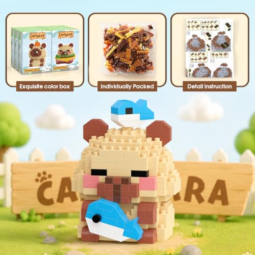Image of HIGH GODO Capybara Party Favors Mini Building Set, 1202PCS Cute Capybara Animals Set for Goodie Bag Stuffers, Party Favors Birthday Easter Gift for Adult Teens 14+(Not Compatible with Major Brand)