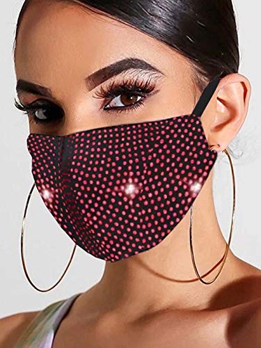 Handcess Sparkly Crystal Mesh Mask Glitter Strass