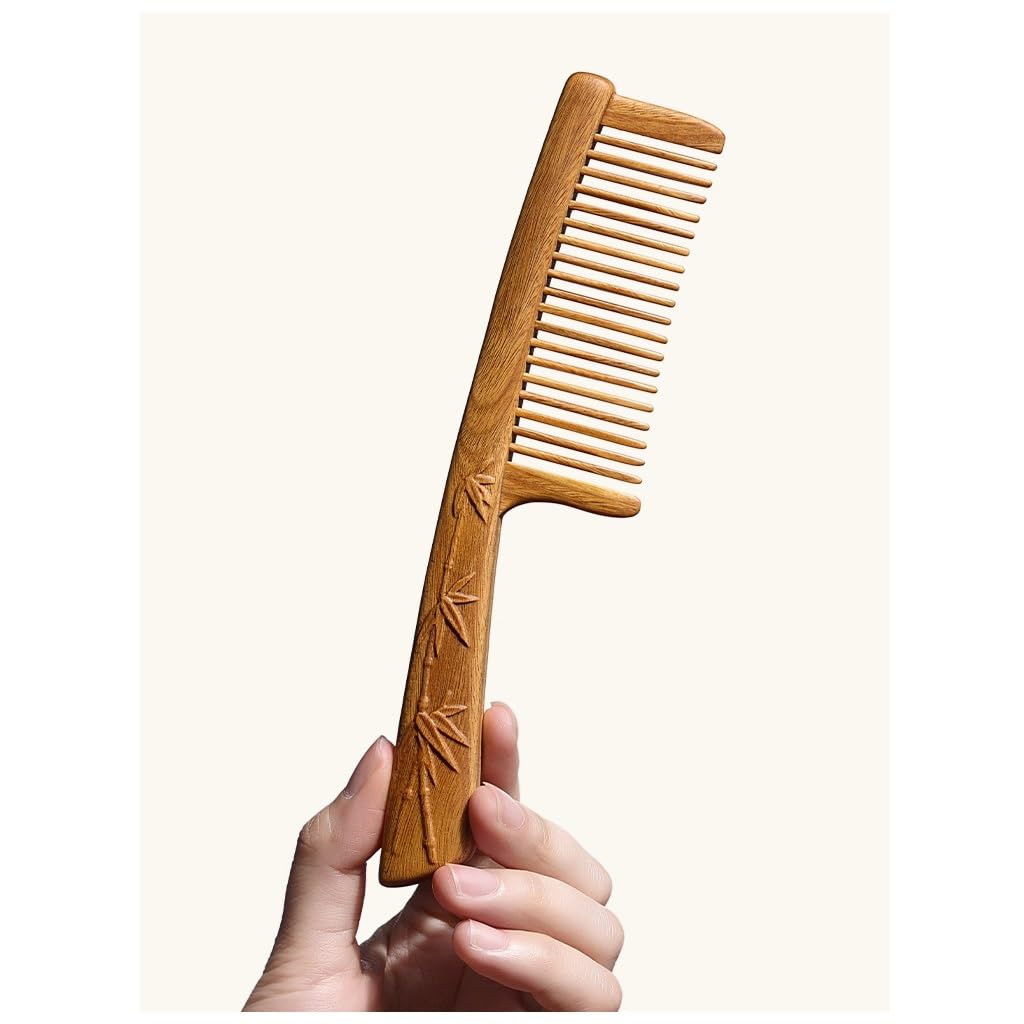 Peine para Vestirse Peine for el cabello tallado en madera maciza, peine for el cabello rizado, peine for peinar, adecuado for cabello largo, cabello rizado, cabello mojado, etc. Peine para Desenredar