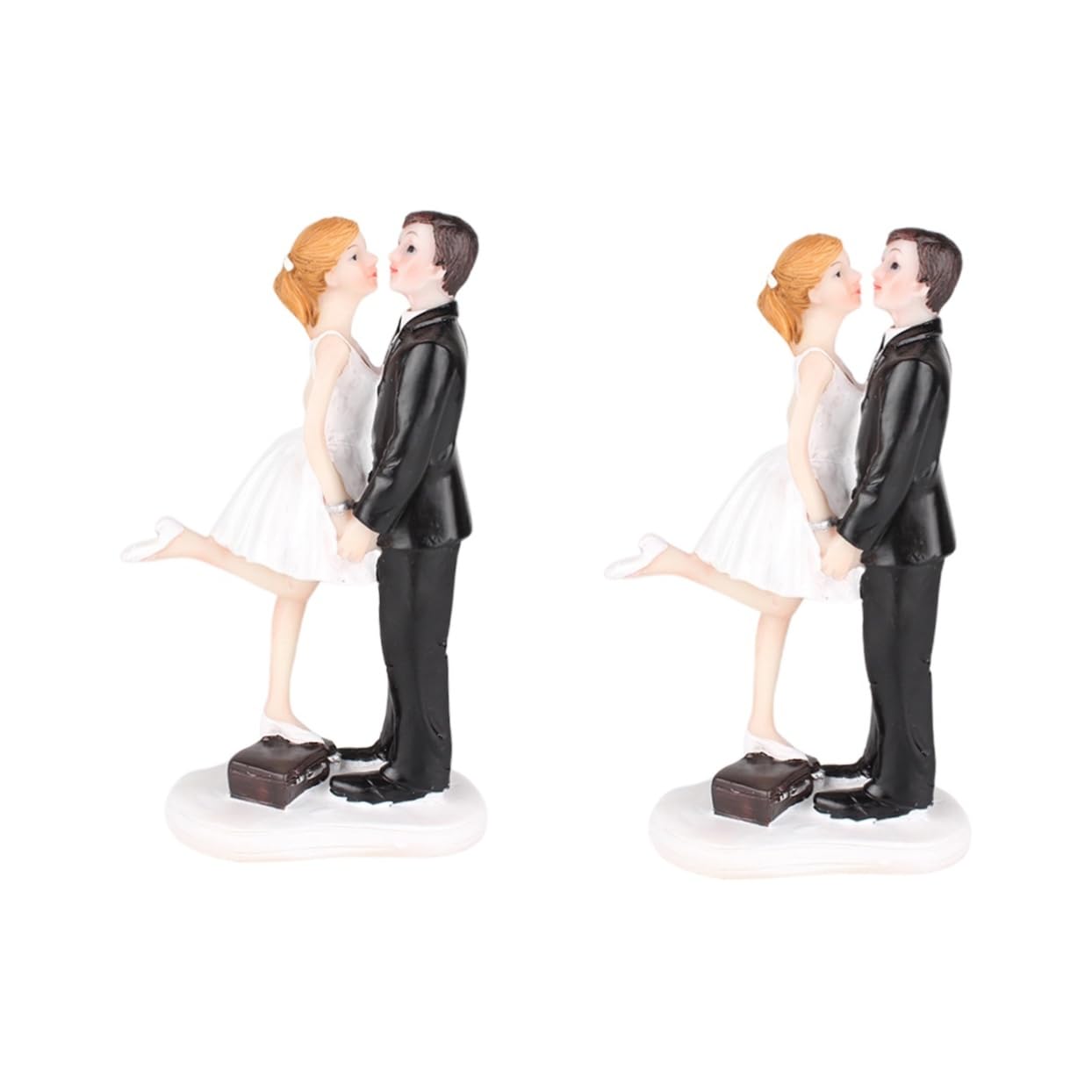 TOYANDONA 2St Braut und Bräutigam-Statue Dessert-Topper aus Kunstharz hochzeitsdeko Ornament liebe Figuren braut bräutigam kuchen dekoration Wagen schmücken Zylinder Dekorationen Marionette