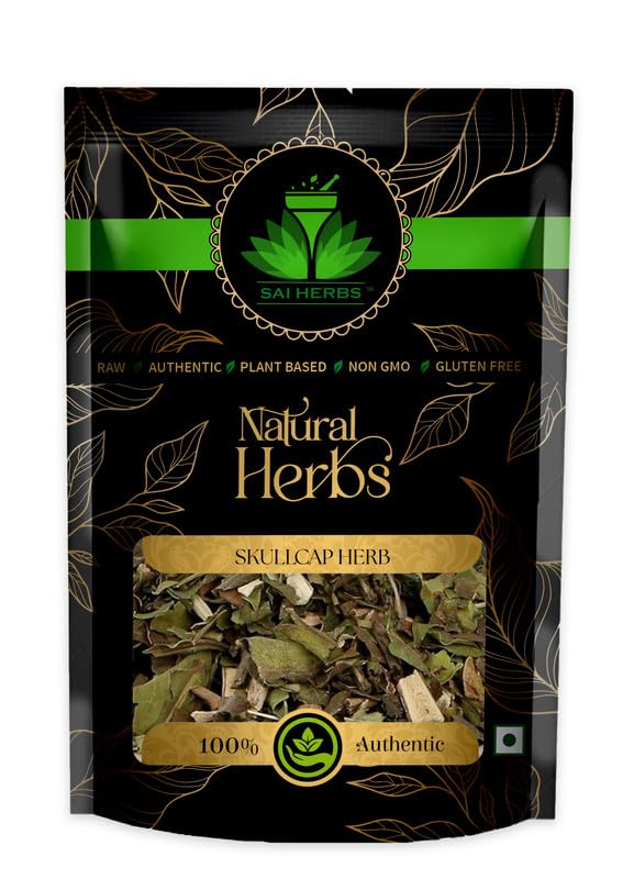 SAI HERBS Skullcap Leaves - For Mental Clarity Herbal Tea - Healthy Lifestyle - Pure & Natural (500 Grams)