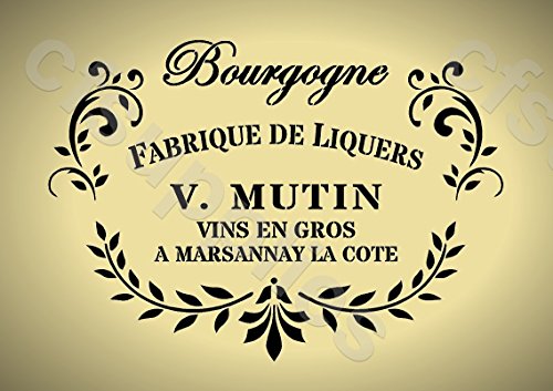 Plantilla A5  estilo Shabby Chic, francés, muebles, tela, vidrio, reutilizable de Mylar (150)